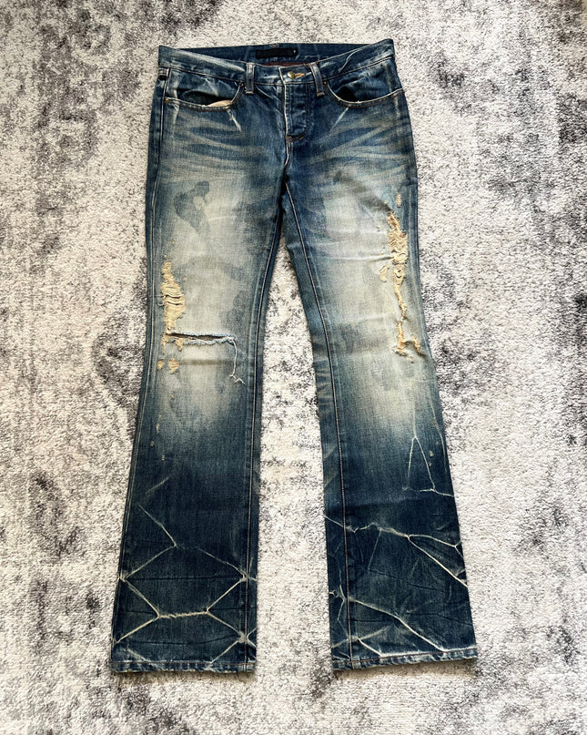 FUGA DISTRESSED FLARE DENIM