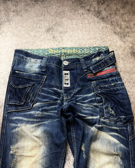CRAZY LEOPARD "DISTRESSED WIDE" DENIM