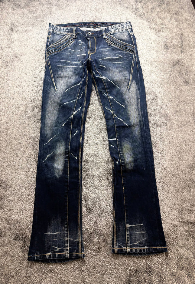 NICOLE CLUB "DISTRESSED FLARE" DENIM (M)