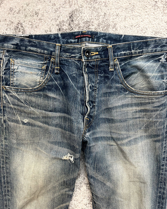 BLUE WAY "BROKEN SURFACE" DENIM