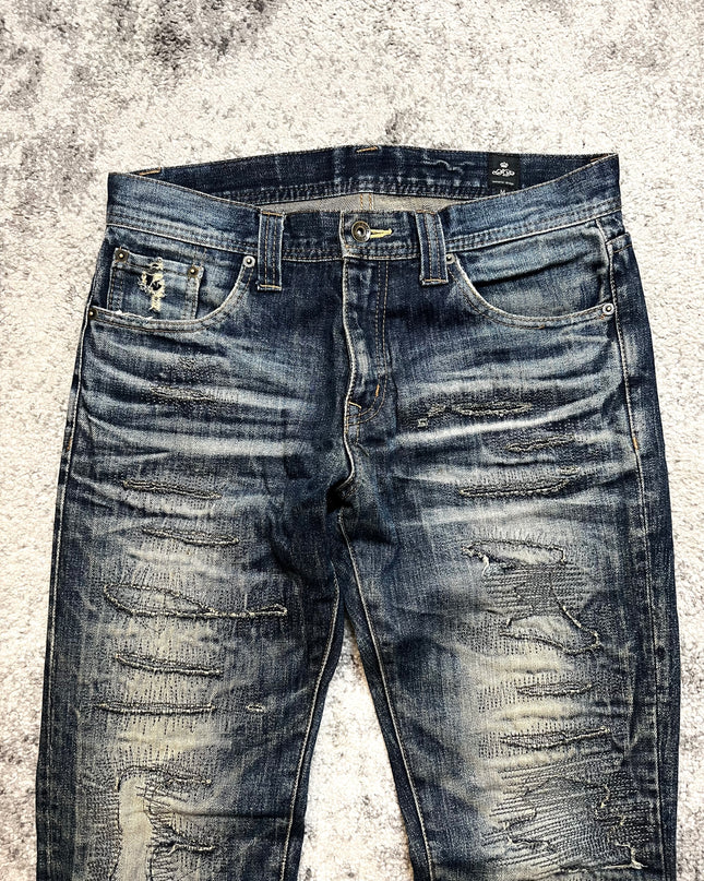 SEMANTIC DESIGN "THREADBARE HOWL JEAN" DENIM
