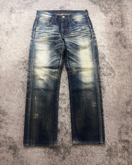 BLUE WAY "SUNFADE WHISKER" DENIM (S)