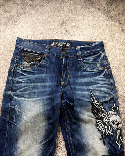 RED PEPPER "WINGED SKULL" DENIM