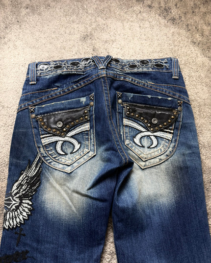 RED PEPPER "WINGED SKULL" DENIM