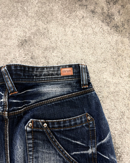 NICOLE CLUB "CRACKED INDIGO" DENIM