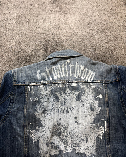 THREE STONES "SKULL FADE" DENIM JACKET (S)