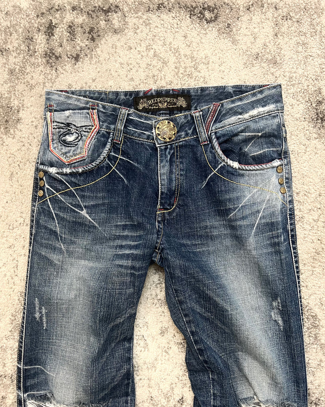 RED PEPPER "JERSEY TEARS" DENIM
