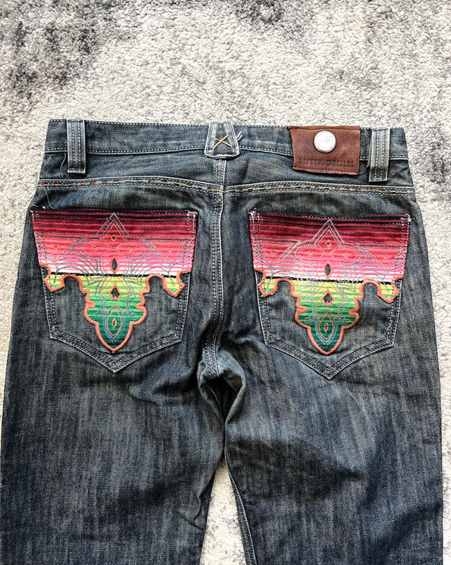 ANTIQUE DENIM RAINBOW BACKPOCKETS