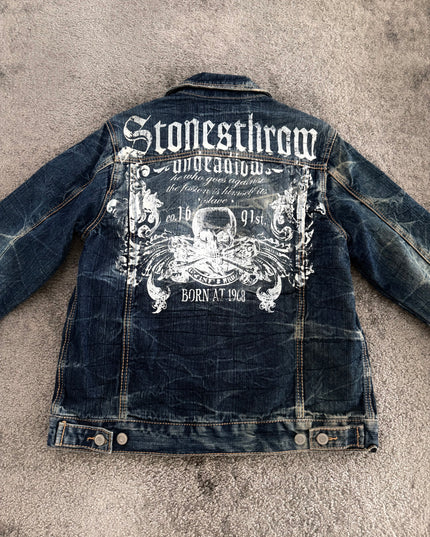 THREE STONES "SCAR STUD" DENIM JACKET (S-M)
