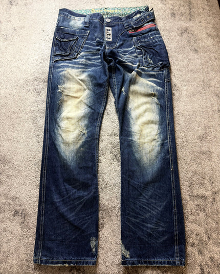 CRAZY LEOPARD "DISTRESSED WIDE" DENIM