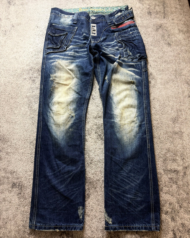 CRAZY LEOPARD "DISTRESSED WIDE" DENIM
