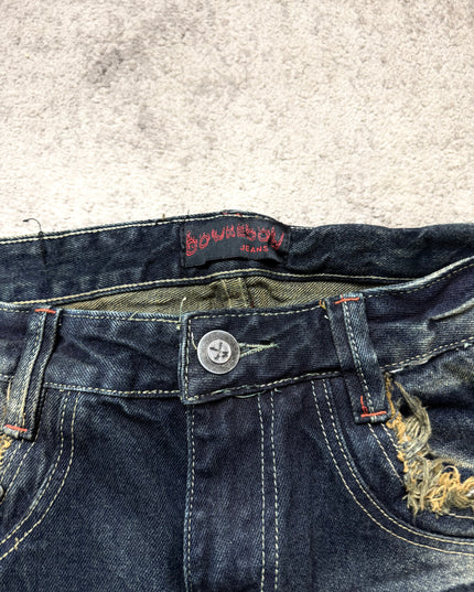 DOWKEOOW "DESTROYED INDIGO" DENIM