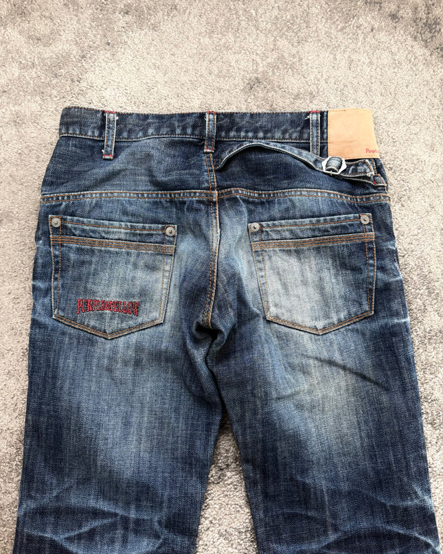 PURPLE EYEBROW "RUST WHISPER DISTRESSED" DENIM