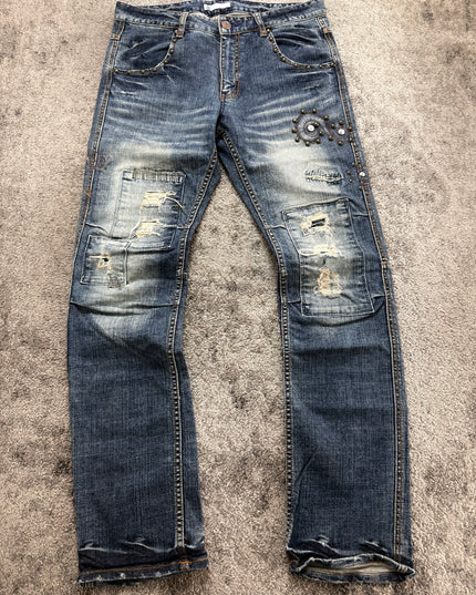GLOBAL WORK "STUD PATCH" DENIM