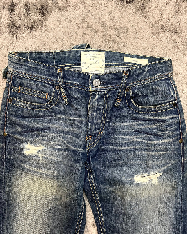 TAVERNI "DISTRESSED HORIZON" DENIM