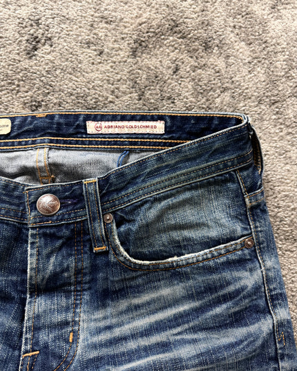 ADRIANO GOLDSCHMIED "FADED INDIGO" DENIM (M)