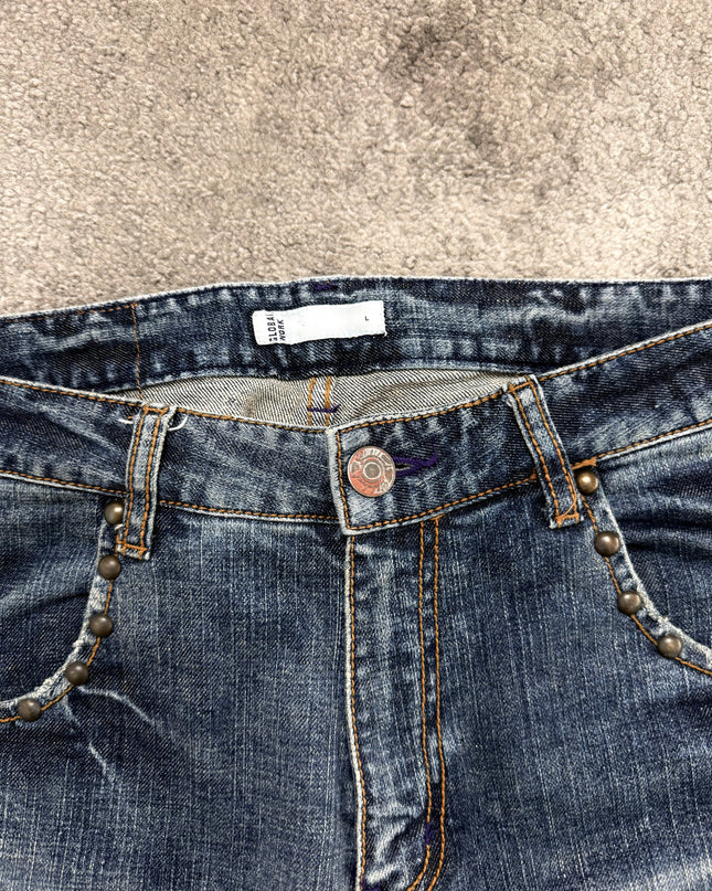 GLOBAL WORK "STUD PATCH" DENIM (M)