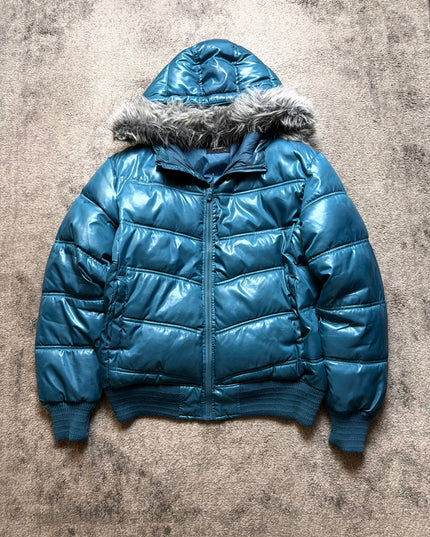 COTTON ISLAND "BLUE STATIC" PUFFER