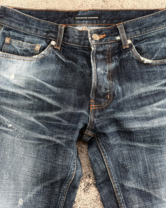 LOUNGE LIZARD "FADED SHADOW SLIM" DENIM