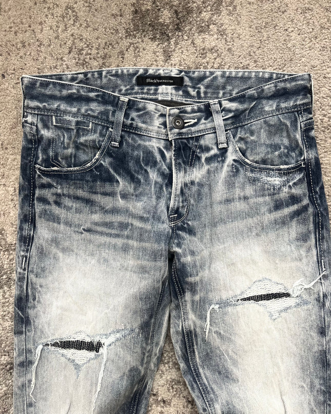 BLACK BY VANQUISH "NOISE BLEACH" DENIM