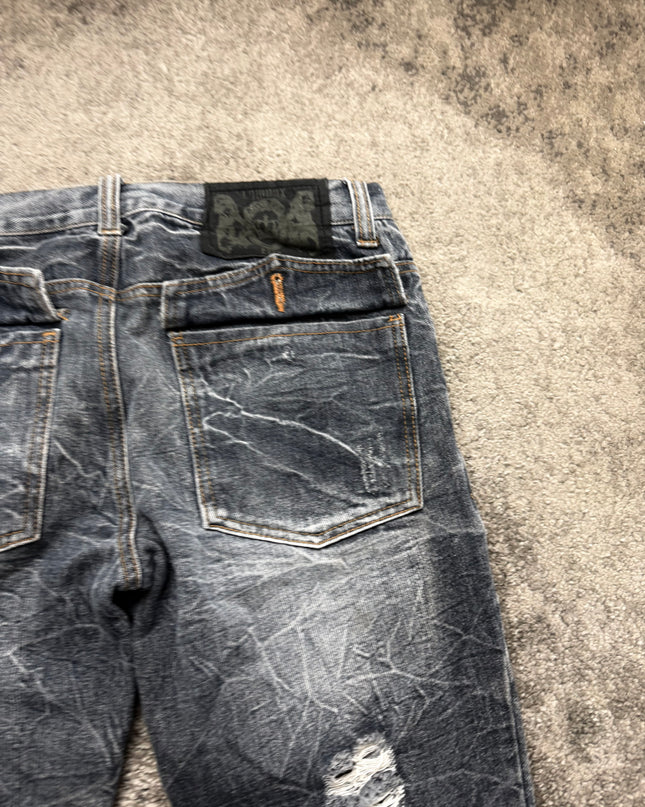 LOWBOX "CRACKED FLARE" DENIM (S-M)