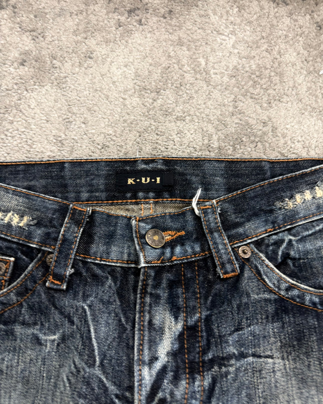 KUI "DESTROYED VINTAGE WASH" DENIM (S-M)