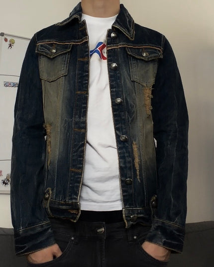 LAGUST "BROKEN INDIGO RITUAL" DENIM JACKET