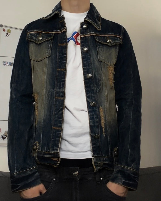 LAGUST "BROKEN INDIGO RITUAL" DENIM JACKET