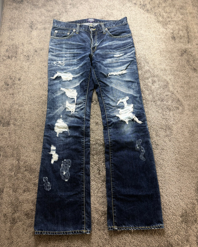 PURPLE EYEBROW "DISTRESSED INDIGO CHAOS" DENIM (S-M)