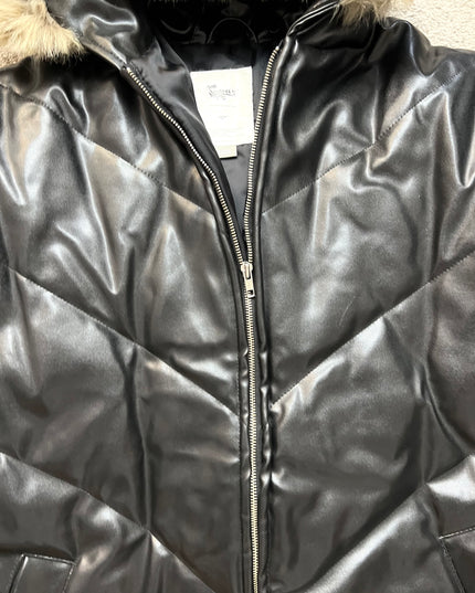 TEAM MESSAGE "SHADOW FAUX LEATHER" PUFFER