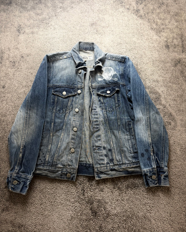 THREE STONES "SKULL FADE" DENIM JACKET (S)