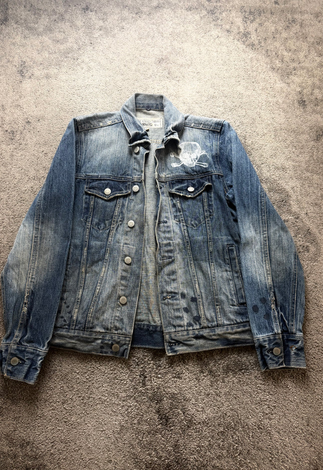 THREE STONES "SKULL FADE" DENIM JACKET (S)