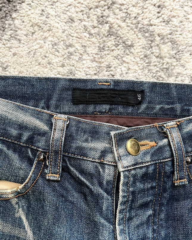 FUGA DISTRESSED FLARE DENIM