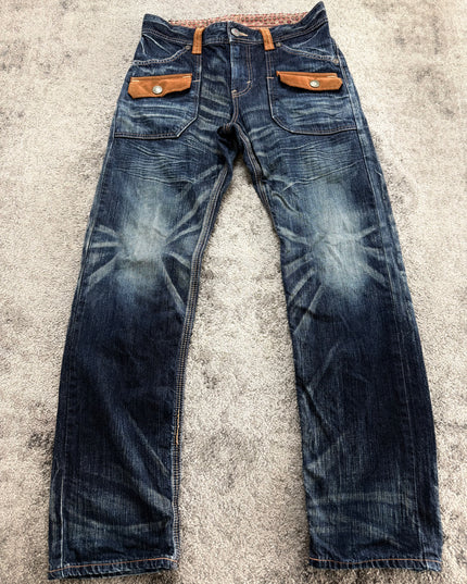 EDWIN "SUNBURST FADE LEATHER" DENIM (M)