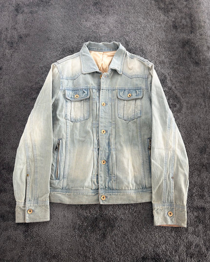 SEMANTIC DESIGN "ICE FADE RIDER" DENIM JACKET (M)