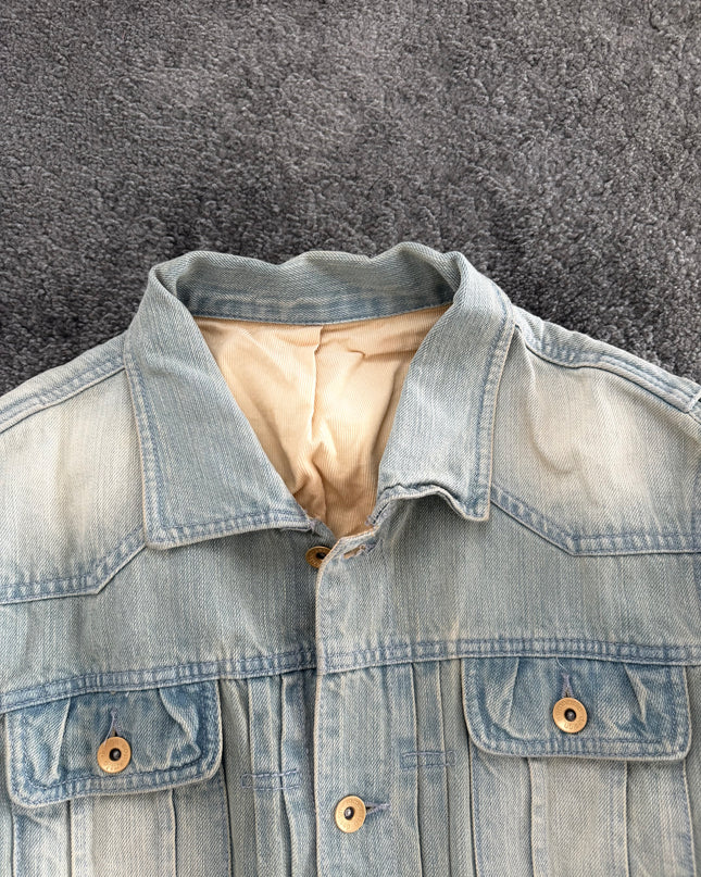 SEMANTIC DESIGN "ICE FADE RIDER" DENIM JACKET (M)