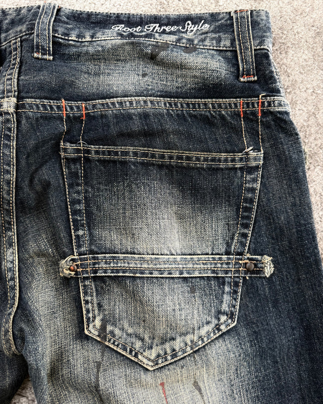 ROOT THREE "PAINT FADE FLARE" DENIM