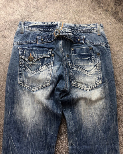 BLOW BY BLUE "DISTRESSED INDIGO" DENIM (S-M)