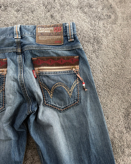 EDWIN XV "REPAIRED INDIGO DISTRESS" DENIM (S-M)