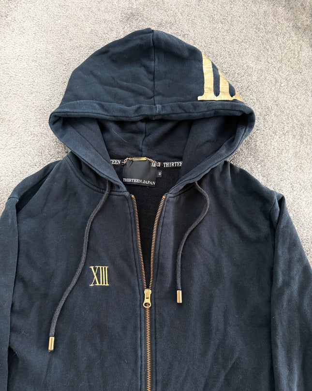 THIRTEEN JAPAN "XIII GOLD SCRIPT" ZIP HOODIE (S-M)
