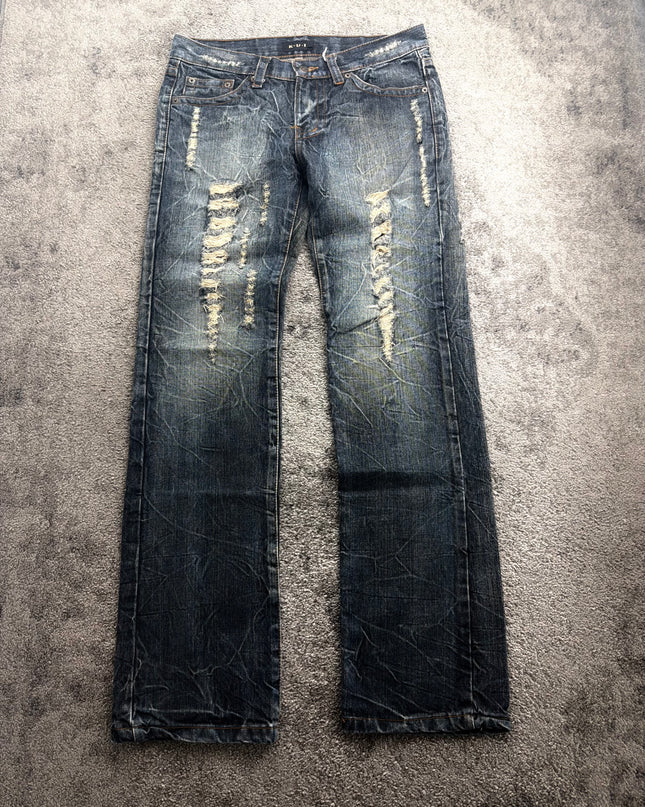 KUI "DESTROYED VINTAGE WASH" DENIM (S-M)