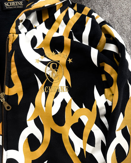 SCHEINE "TRIBAL FLAME" ZIP HOODIE (M)