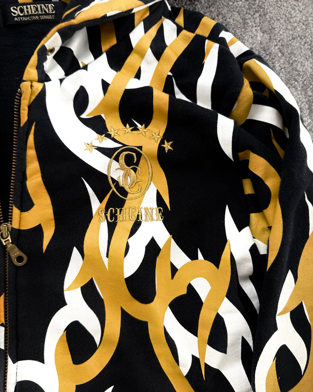 SCHEINE "TRIBAL FLAME" ZIP HOODIE (M)