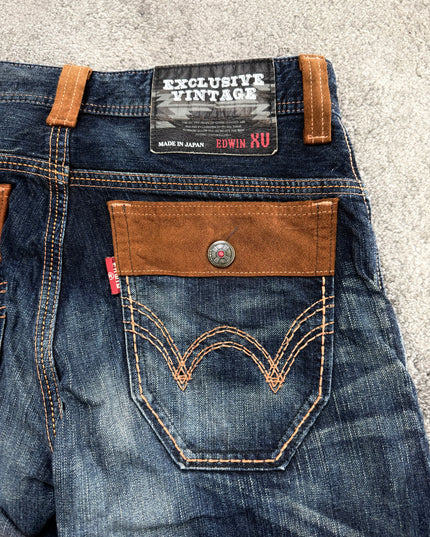 EDWIN "SUNBURST FADE LEATHER" DENIM (M)
