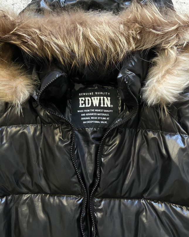 EDWIN FUR PUFFER BLACK