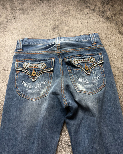 NYLAUS "DISTRESSED INDIGO" DENIM