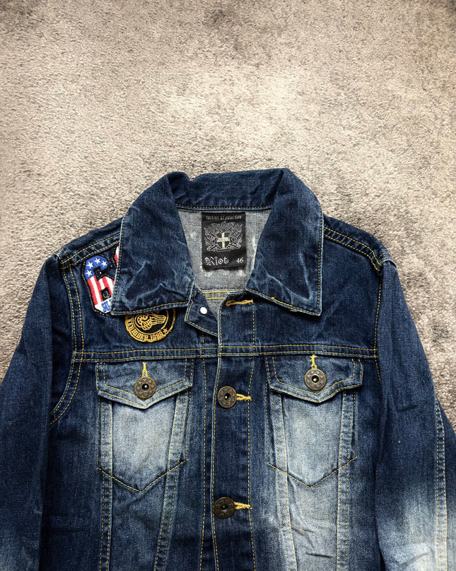 RIOT "REBEL BADGE" DENIM JACKET (S-M)