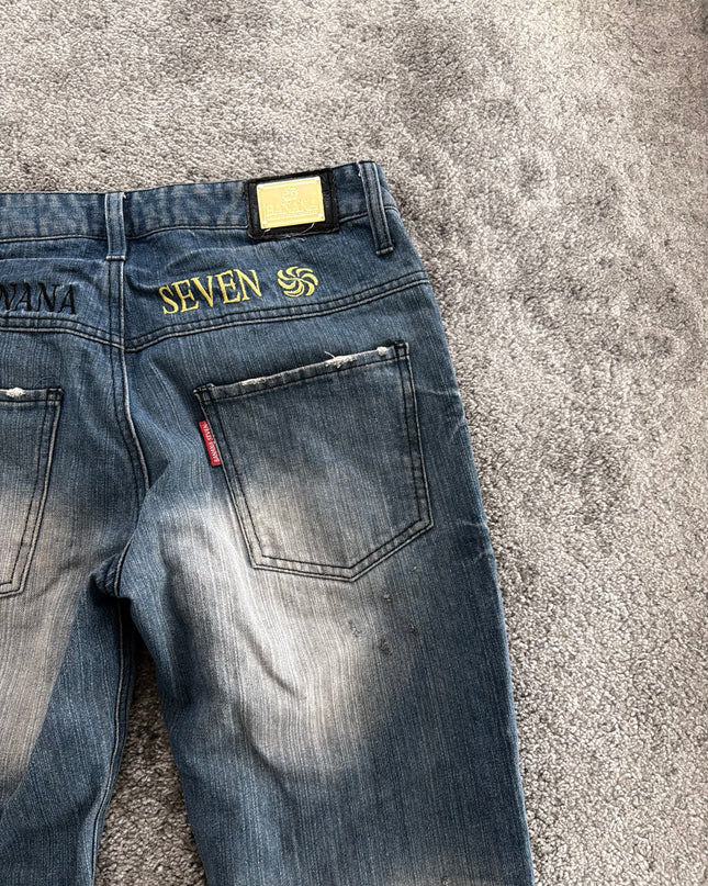 BANANA SEVEN "FADED SCRIPT" DENIM (S-M)
