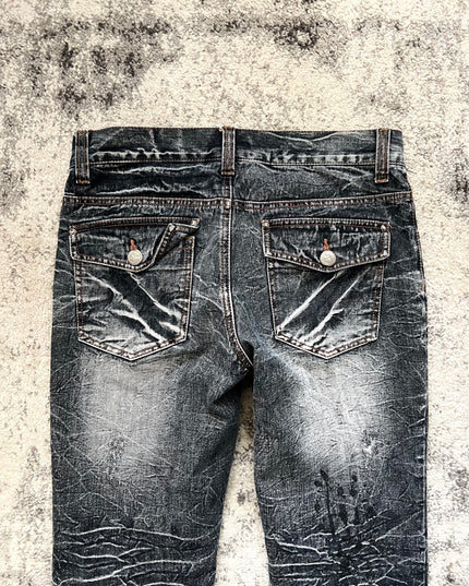 LOWBOX FLARED STONE WASH DENIM 