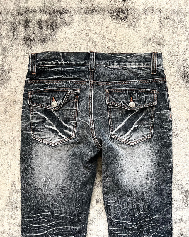 LOWBOX FLARED STONE WASH DENIM 